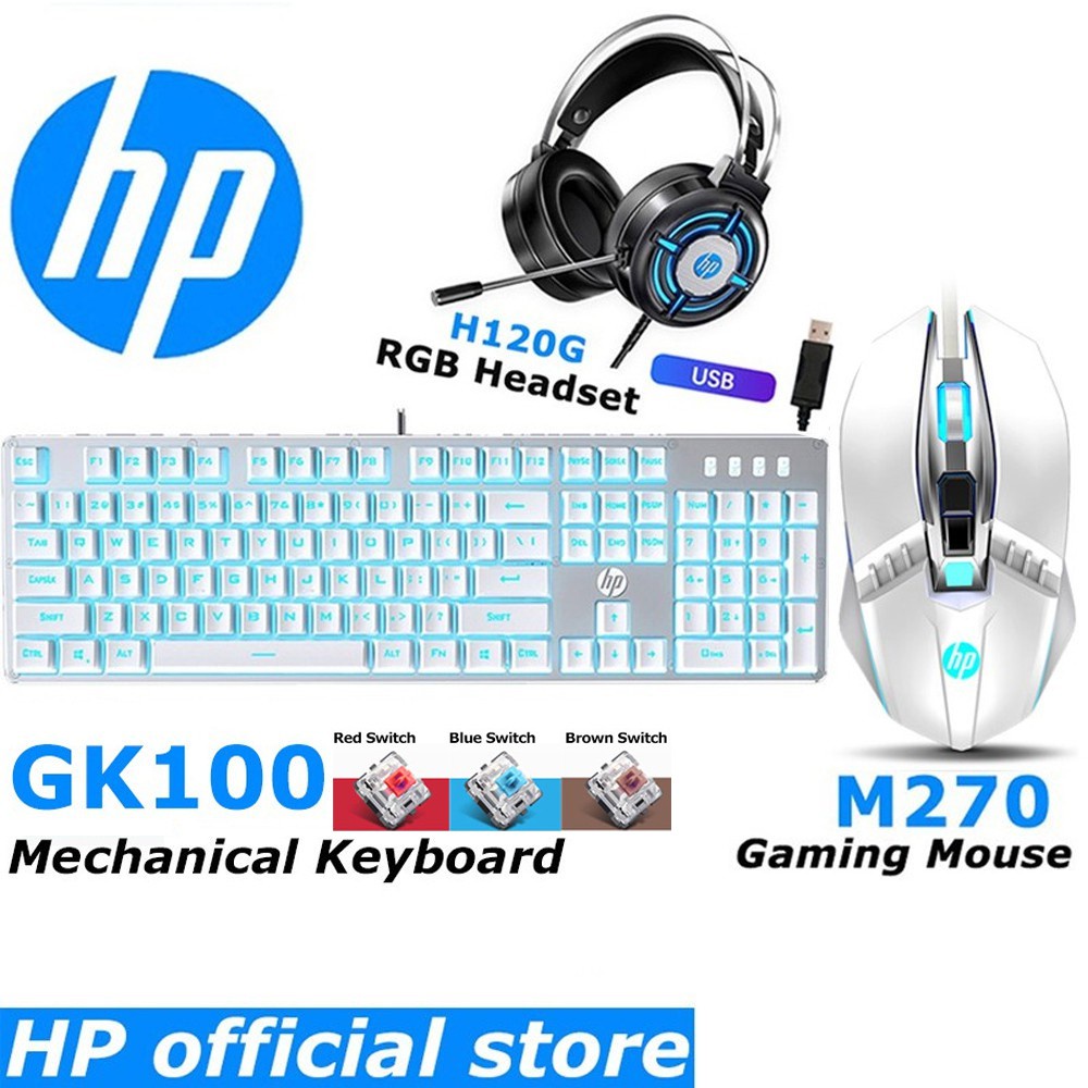【e68fxZlc】HP GK100 GK100F Real Mechanical Keyboard Wired Mixed