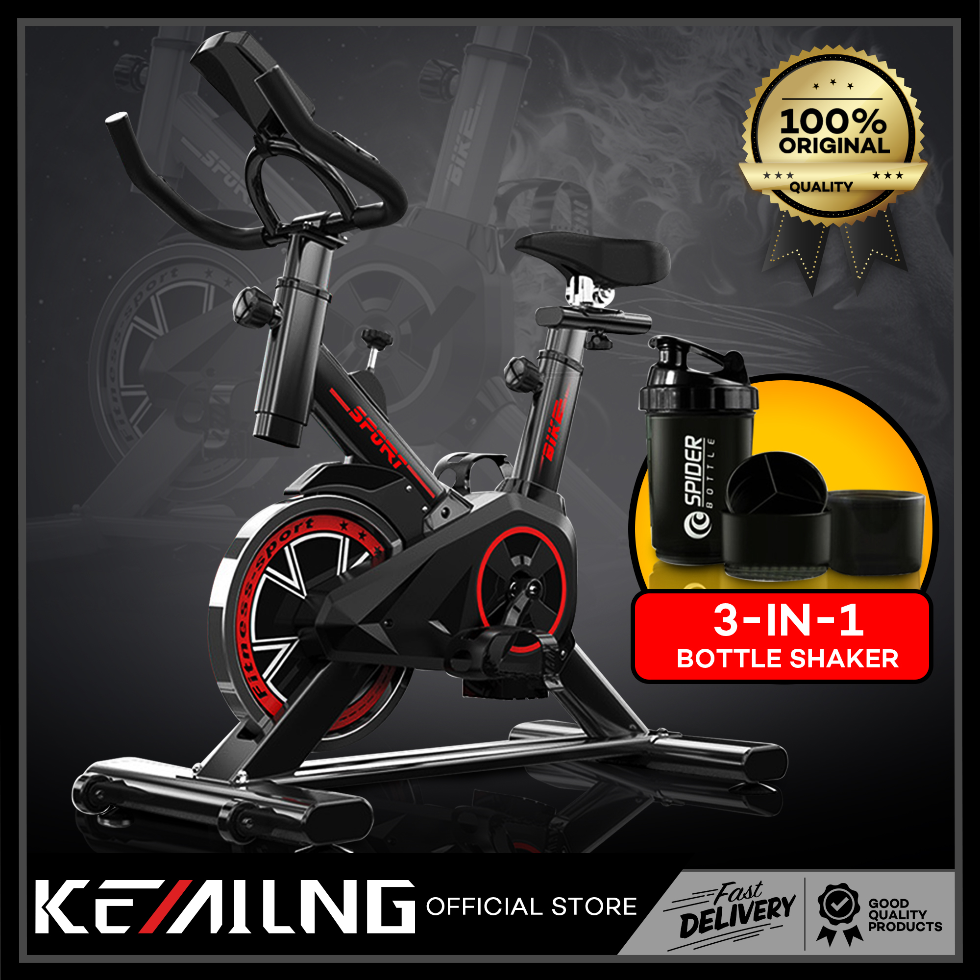 KEMILNG Indoor Stationary Exercise Bike 