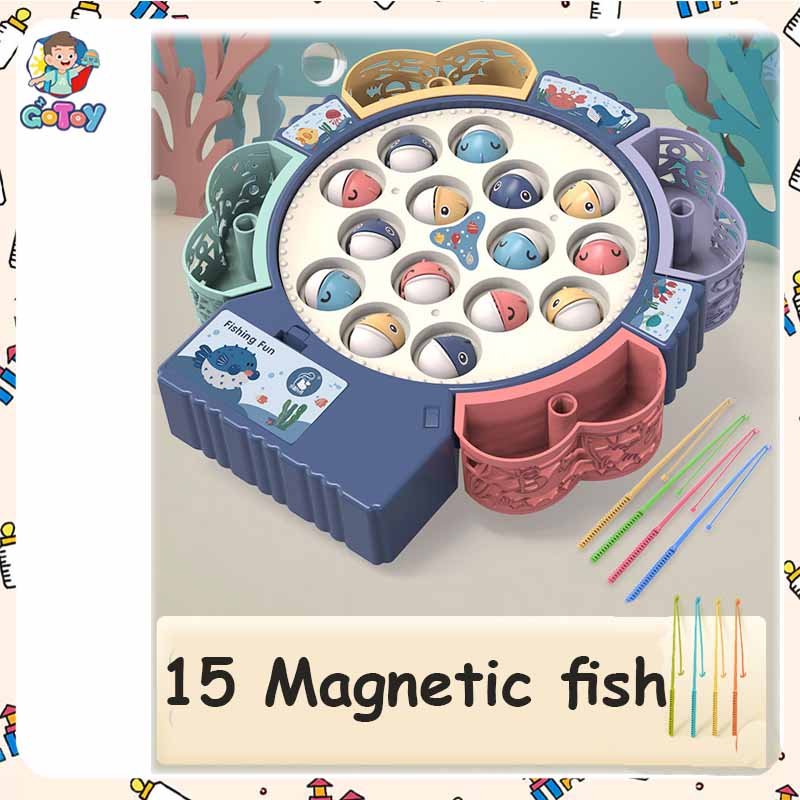 45 Fish Magnetic Fishing Magnetic Automatic Fishing Toy Catch Fish Early  education Toy With Music and Magnet fishing toy