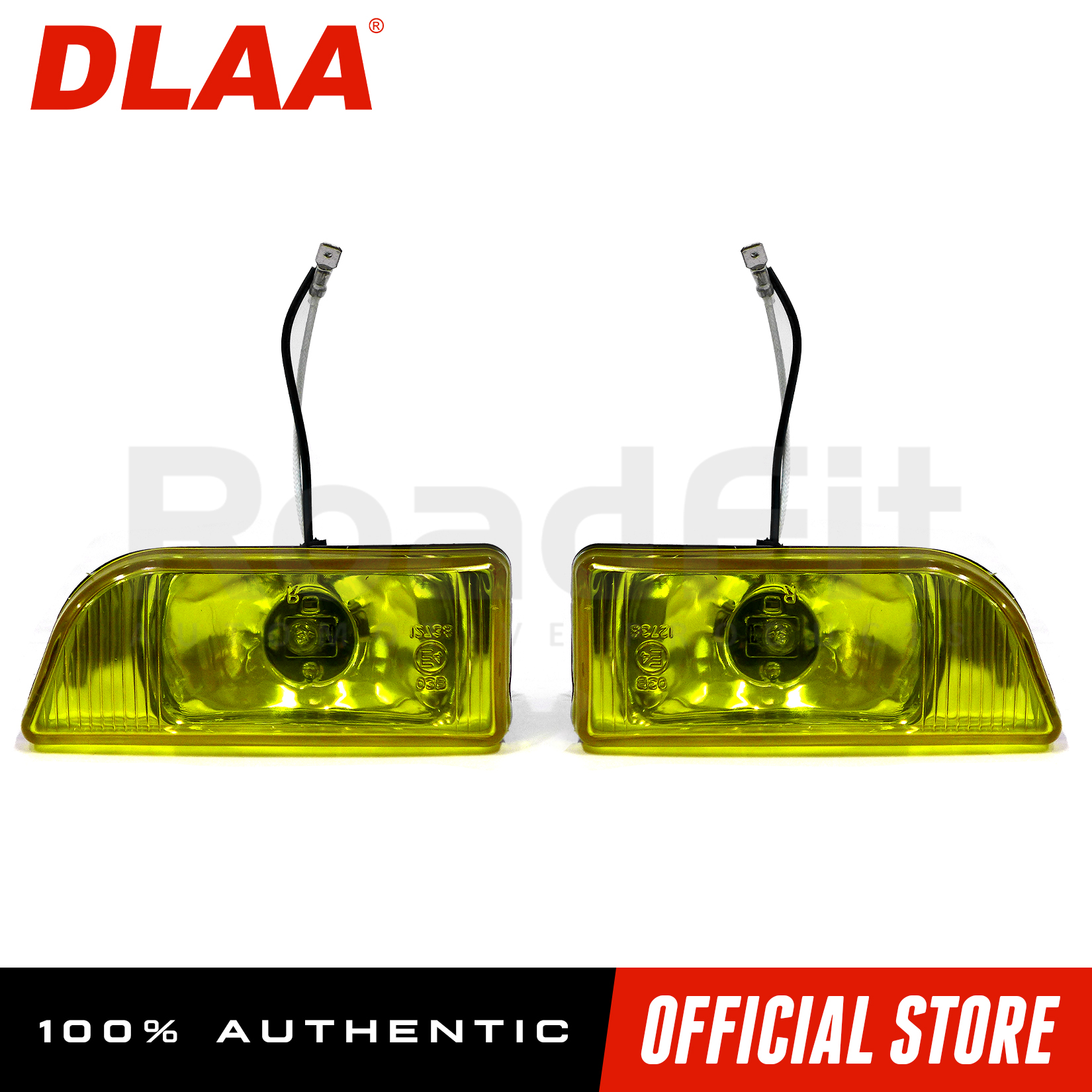 DLAA Genuine Round Fog Lamp / Fog Light H3 12V 55W With Yellow Glass