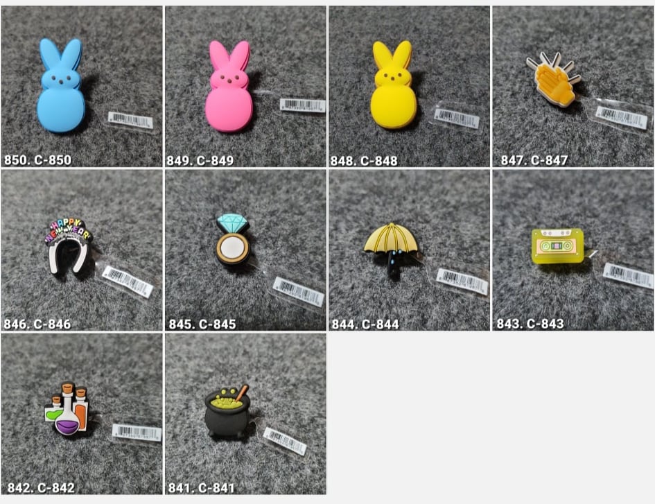 ONHAND Authentic Jibbitz Regular designs 841 850 Hole Shoes Charms