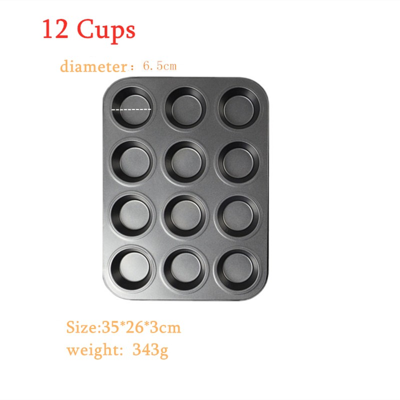 6/12Holes Square Cupcake Pan Mini Muffin Tray Cupcake Mold Muffin Pan  Carbon Steel Baking Pan Non Stick Bakeware Biscuit Pan ZXH - AliExpress