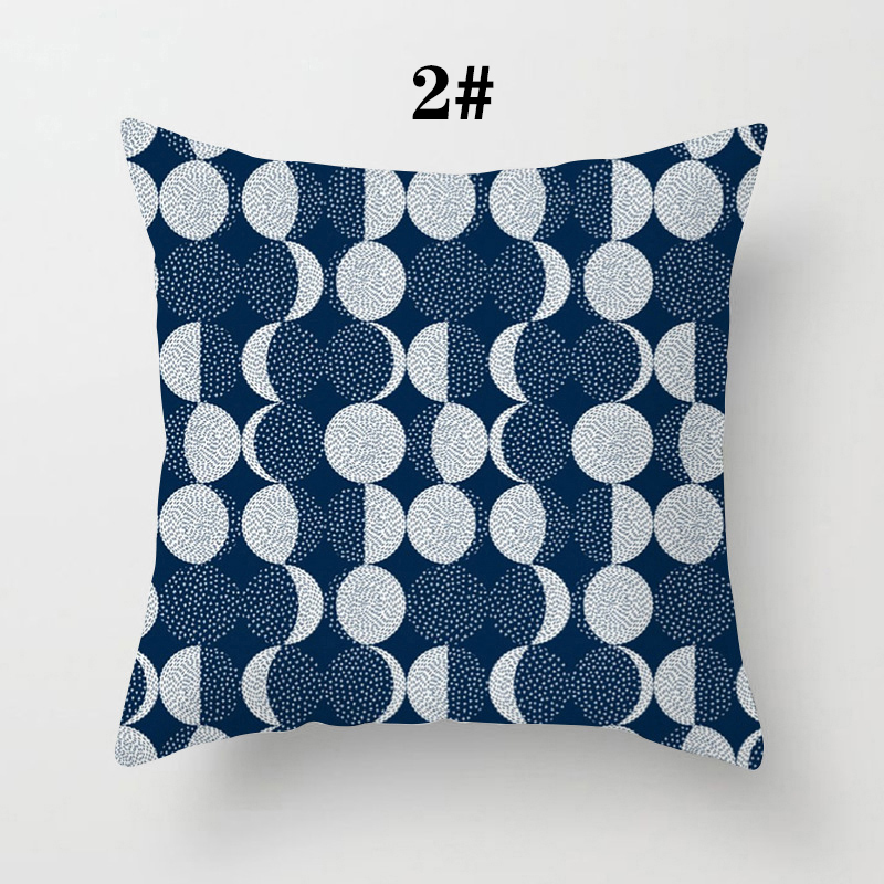 Màu Xanh 18 ''Phụ Kiện Màu Xanh Đệm Gối Xe Hơi Trường Hợp Vỏ Gối Tựa Bọc Ghế Sofa Polyester Bảo Vệ Vải Da Đào Quà Tặng Thoải Mái