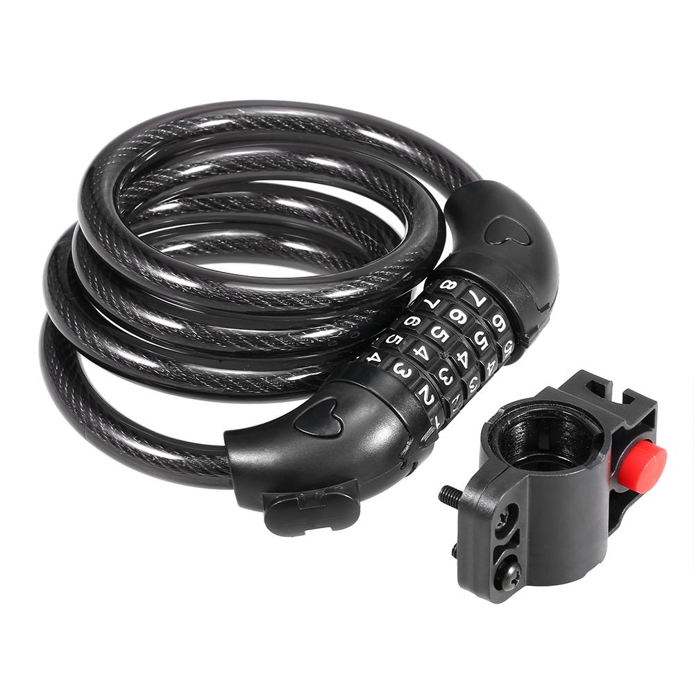 Khóa Xe Đạp Mã Hóa Khóa Chống Trộm Khóa Mã Hóa 5 Chữ Số Chống Cắt An Toàn Khóa Dây Cáp Chống Nước Khóa Xe Đạp