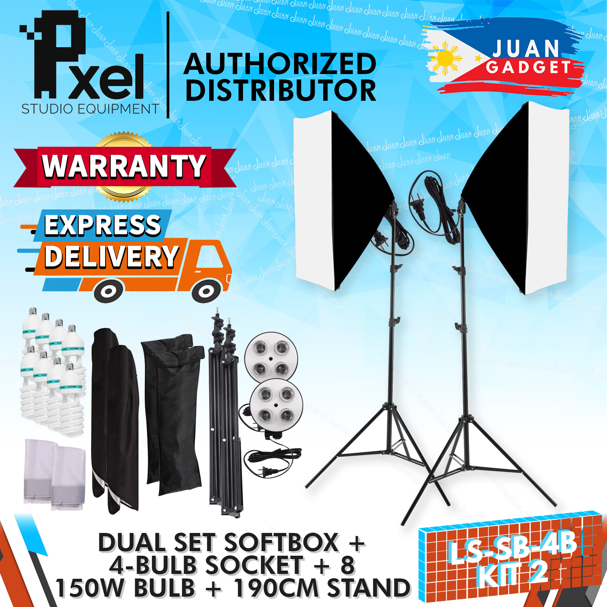 Pxel LS-SB-4B Dual Set Socket Softbox, 150W Bulb, 190cm Light Stand for  Photography, Studio Lightings, Video Shoots, Kit 2 | JG Superstore | Lazada  PH