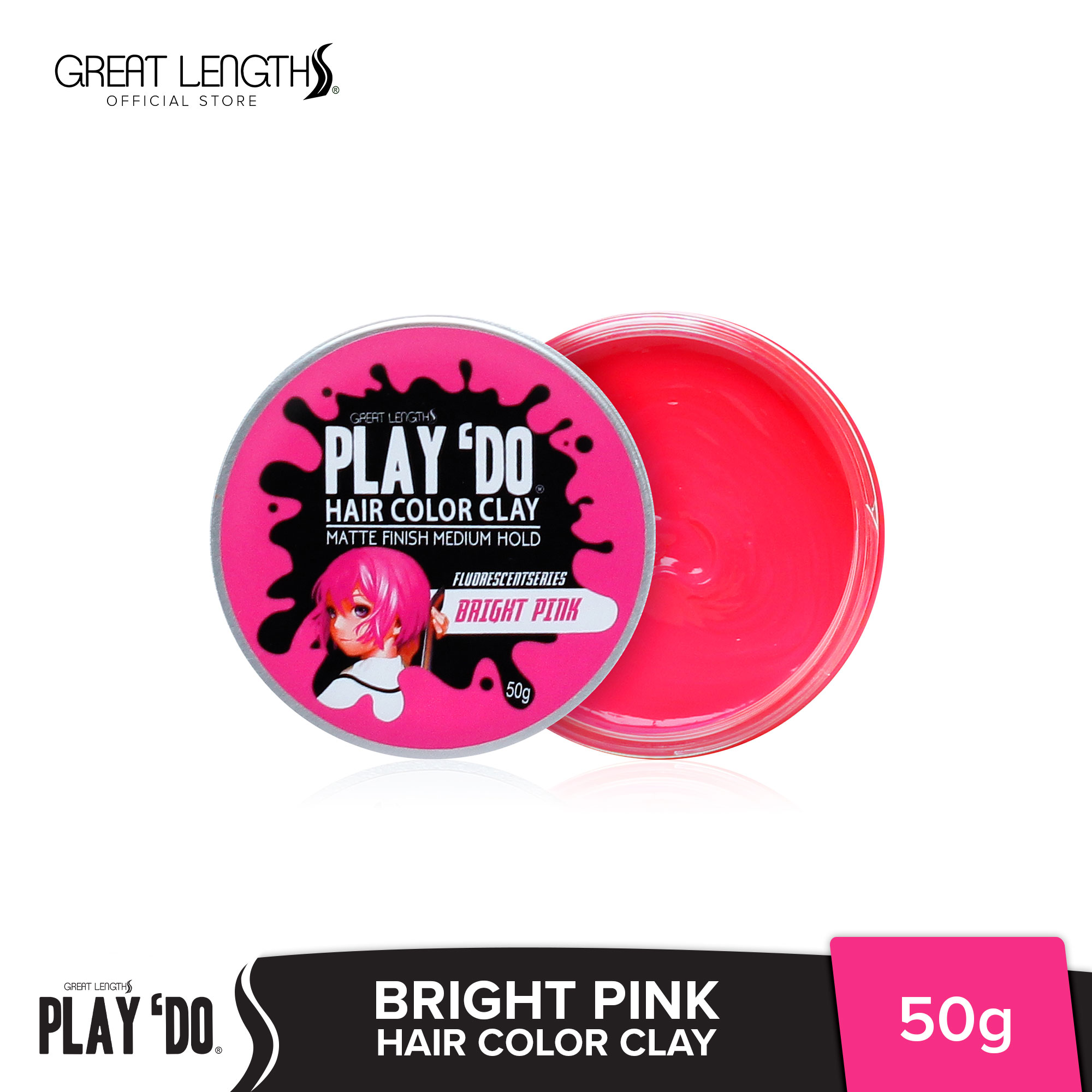 Play 'Do Hair Color Clay Fluorescent Series Bright Pink 50G Lazada PH