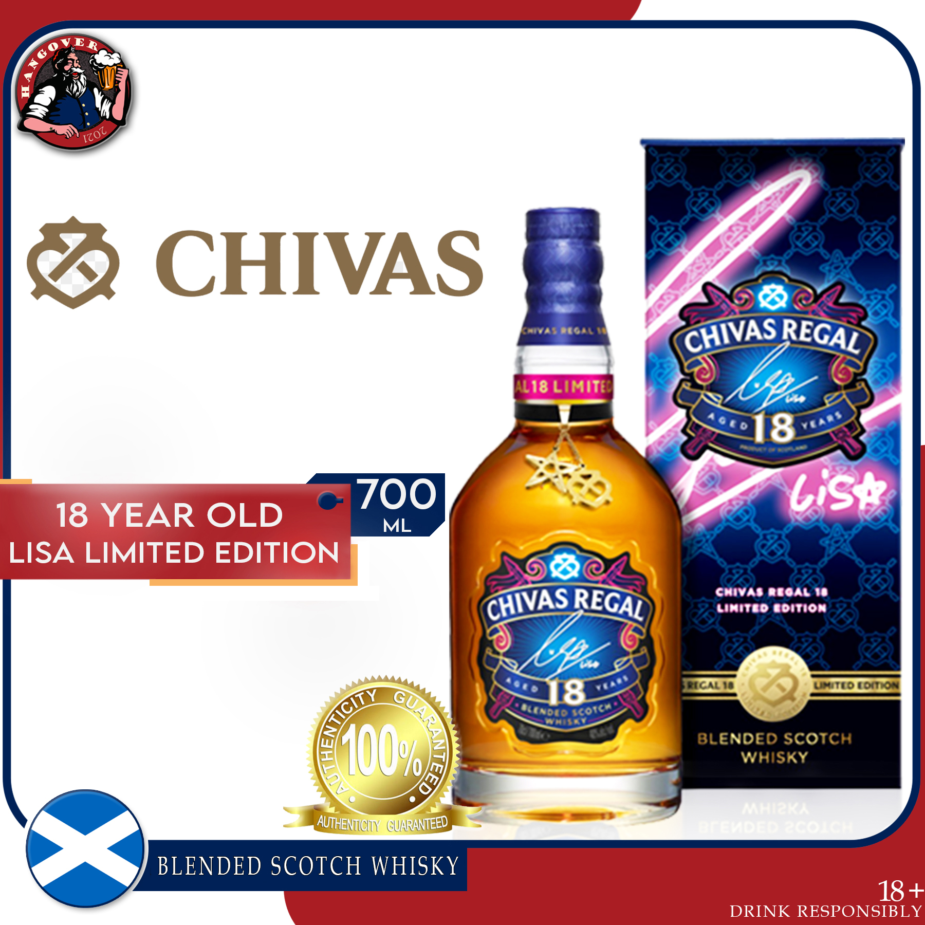 Chivas Regal 18 Limited Edition Lisa Organic Scotch Whisky Hotpink