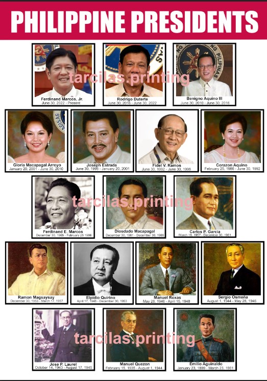 Presidents Of The Philippines Printable Presidents Of The Philippines Printable