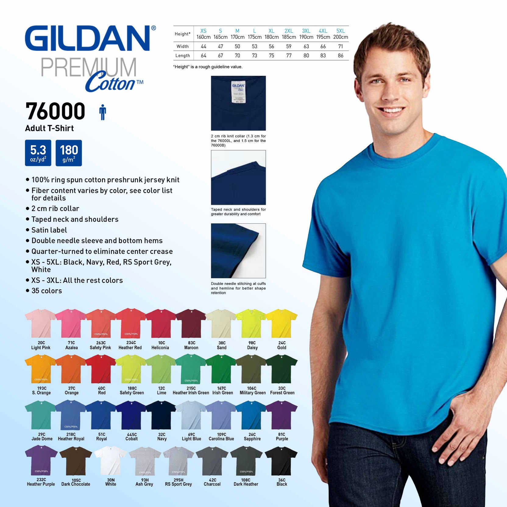 Gildan 76000 Premium Cotton Adult T-Shirt | Lazada PH