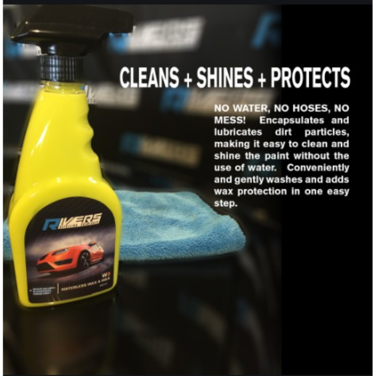 Rivers Waterless Wash Wax W3 / Waterless Car Wash Spray 500ml