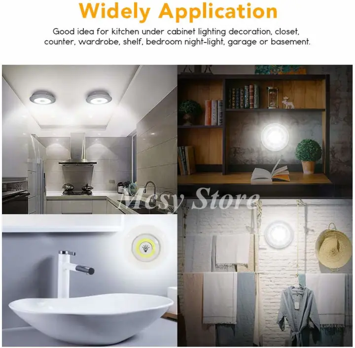 Wireless Led Puck Light 3 Pack With Remote Control 5w Under