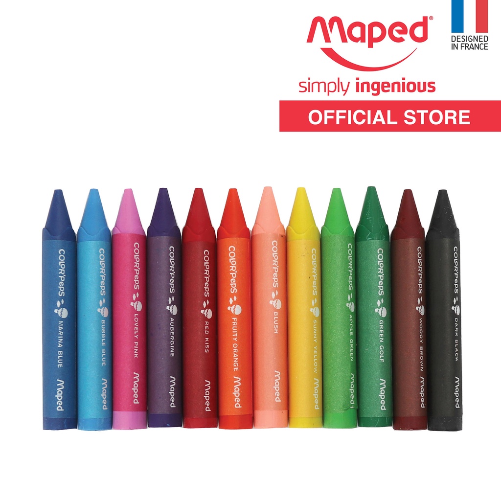 Maped 861311 ColorPeps My First Jumbo Wax Crayon Pack of 12 