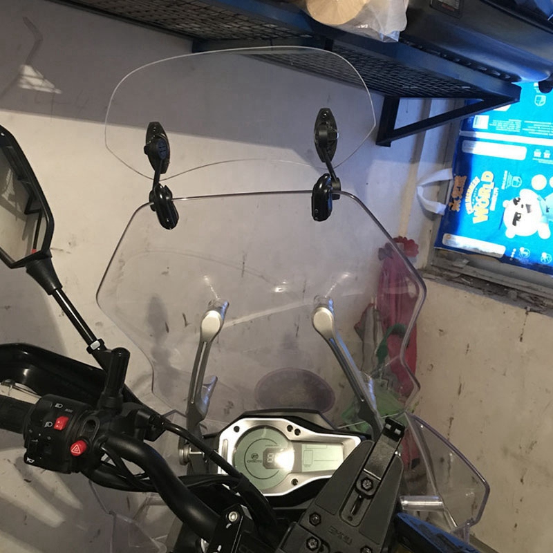Universal Motorcycle Adjustable Wind Screen Extension Windshield Spoiler Air Deflector 28.5x12x21cm