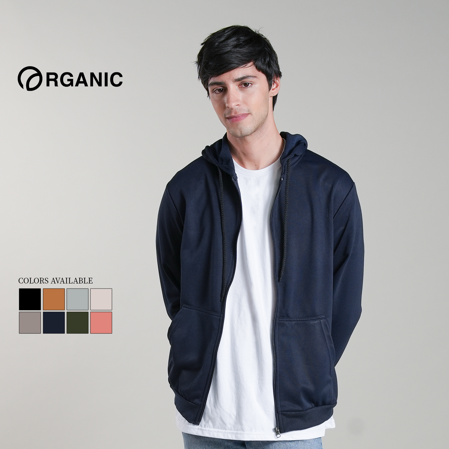 Organic Plain Hoodie Jacket with Zipper for Men Trendy Tops Casual Korean  Top Unisex Motorcycle Trendy Korean Style cotton quality jackets with zipper  for Mens new classic plain new design Fashionable No