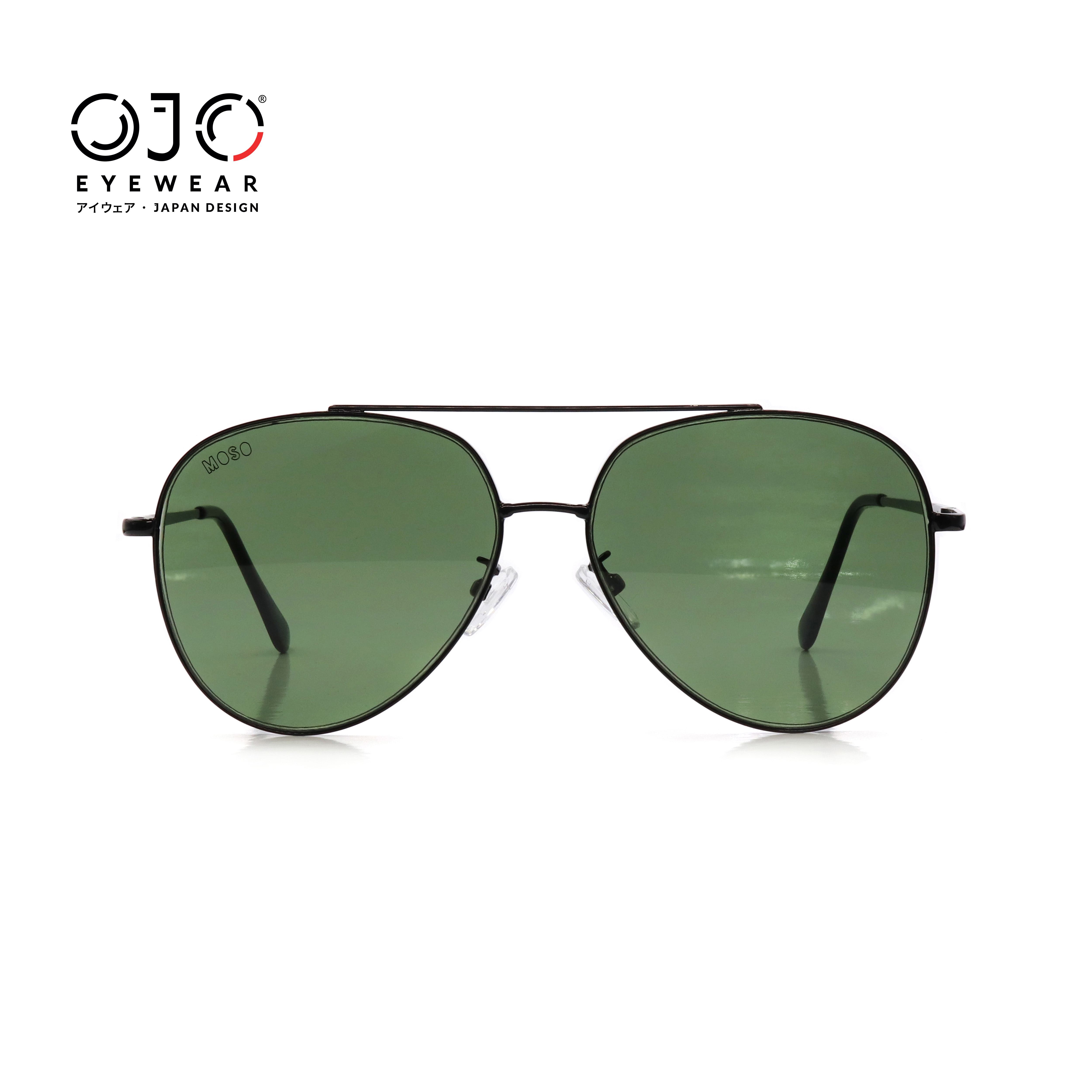 OJO Eyewear Moso M14 Sunglasses Black Gold and Brown Aviator for