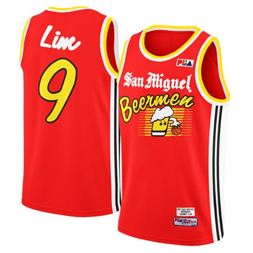 PBA Retro Samboy Lim San Miguel Beermen Retro Jersey FULL SUBLIMATION  BASKETBALL JERSEY FREE CUSTOMIZE OF NAME AND NUMBER