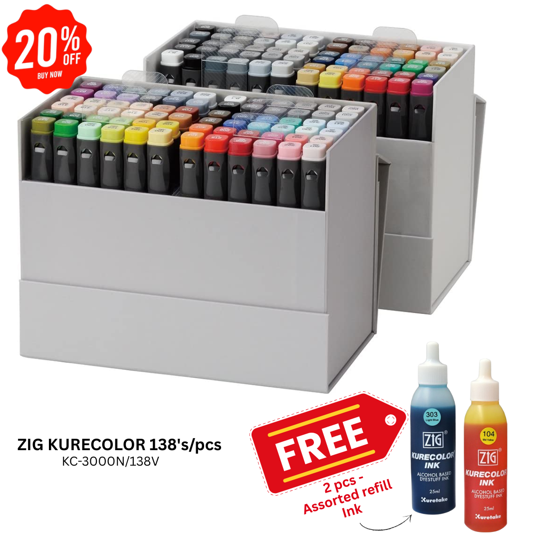 ZIG KURETAKE KURECOLOR TWIN WS MARKER PEN Sold per Set / Set of
