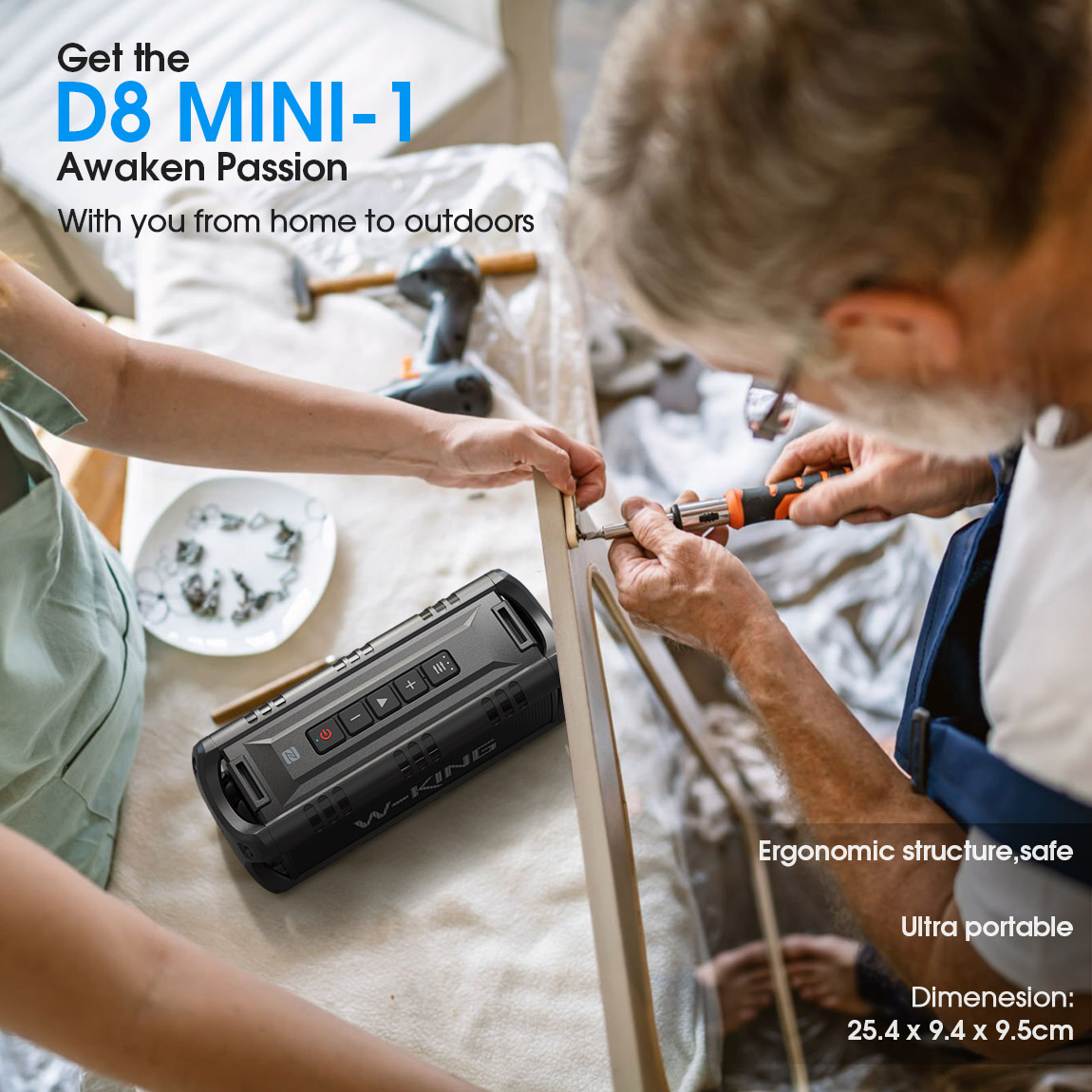 W-KING D8 Mini Bluetooth Speaker 30W Portable Wireless Loud