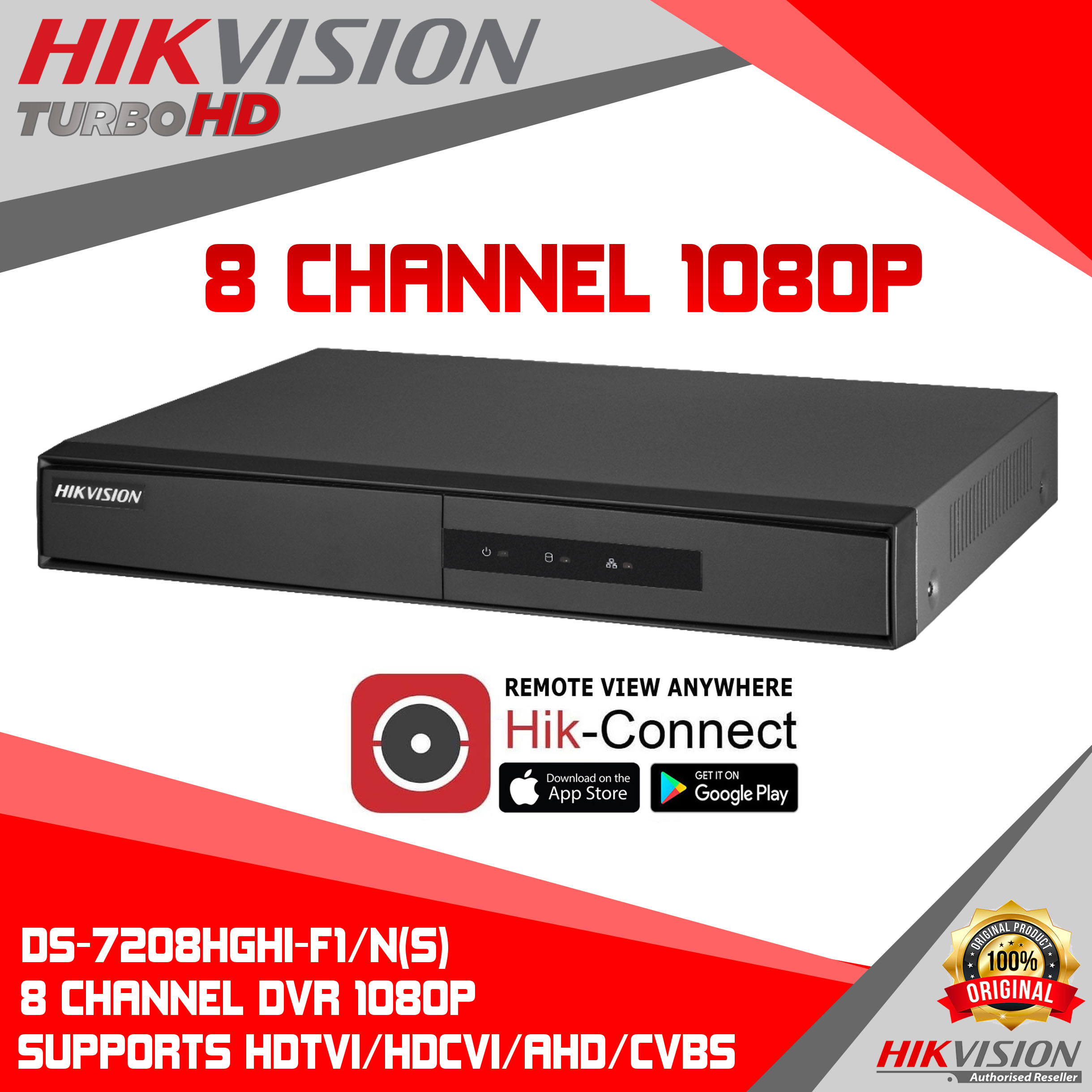 Hikvision Ds 78hghi F1 N S 8 Channel 1080p Turbo Hd Dvr Hdtvi Hdcvi Ahd Analog Lazada Ph