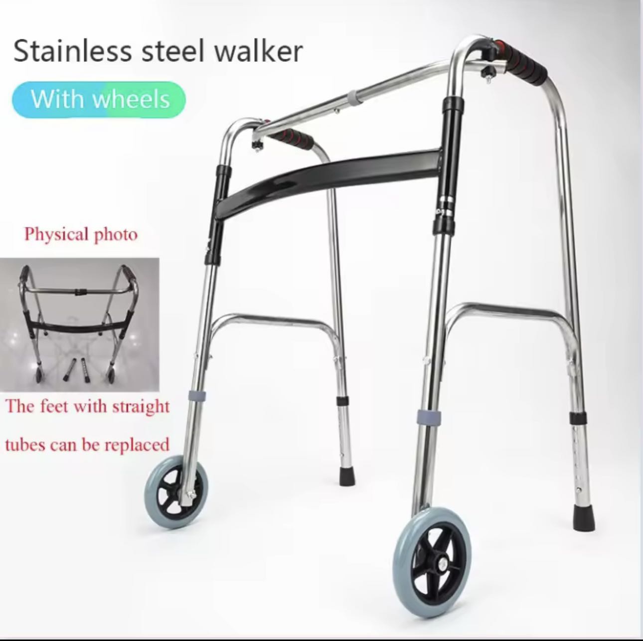 TRENDS Adult Walker Multi-functional foldable stainless steel Walking ...