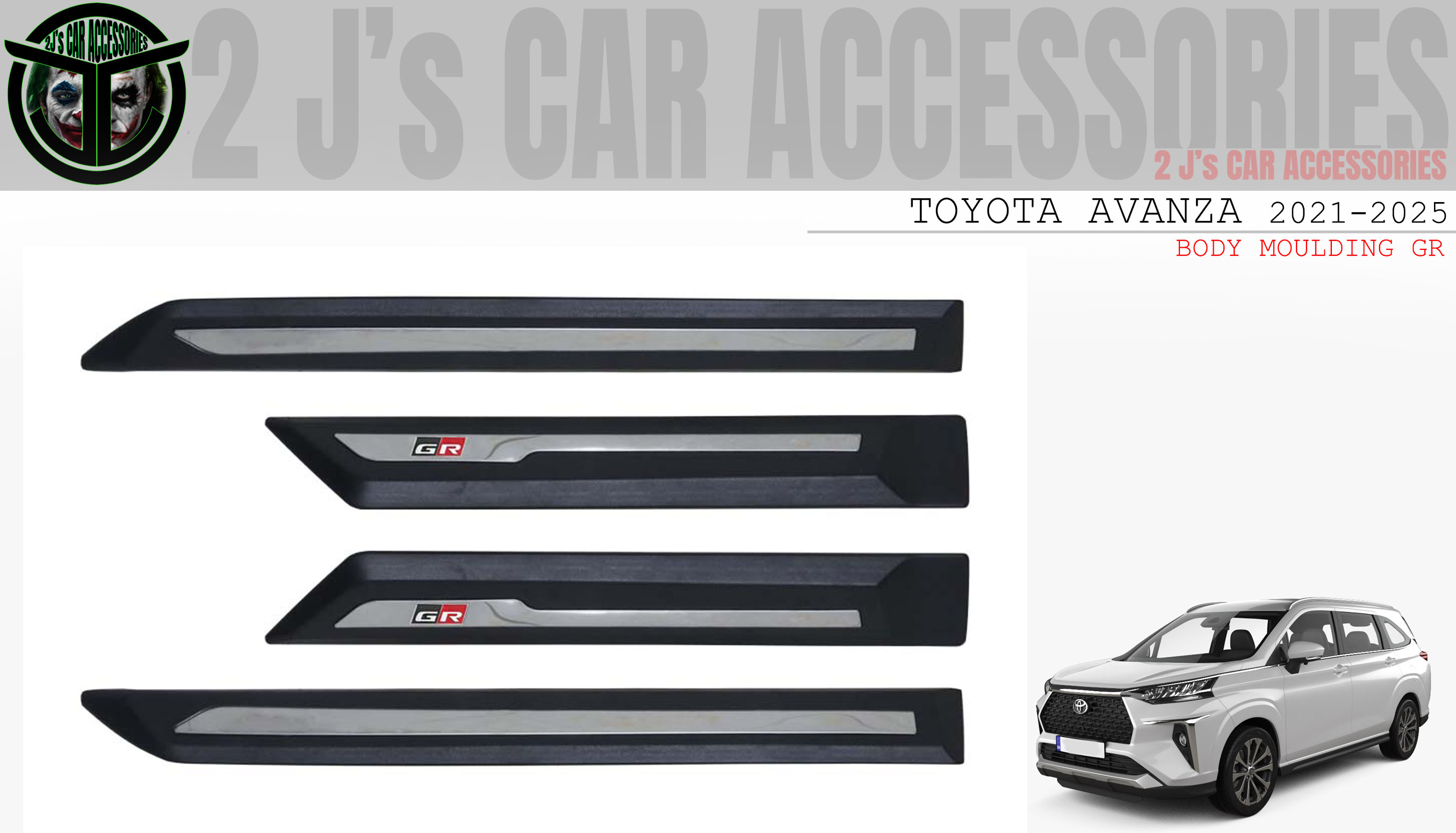 TOYOTA AVANZA VELOZ 2021 TO 2025 GR BODY CLADDING TWO TONE BLACK CHROME ...