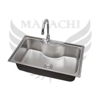 Malachi 8050 80x49x22cm High Quality Durable Stainless Steel Single Tub Kitchen Sink Silver