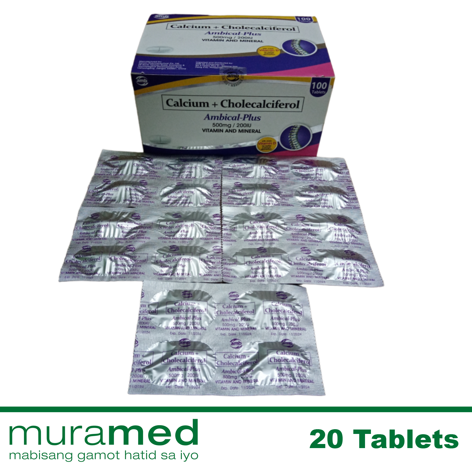 AmbicalPlus Calcium + Vitamin D Tablet 20's Lazada PH