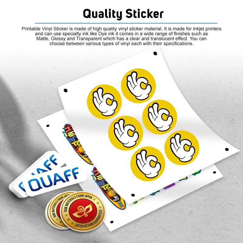 Quaff Printable Vinyl Sticker A4 size (20pcs/pack) - Comcard