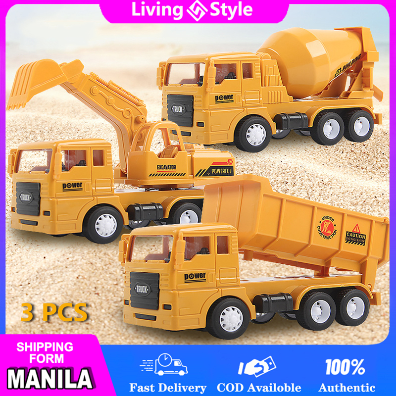 3Pcs/Set Inertial Engineering Vehicle Toy Dump Truck Toy Gift Set