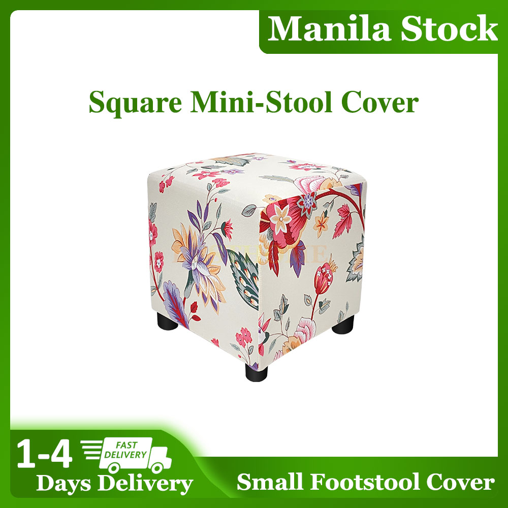 Footstool Cover Small Stool Cover Square Footstool/Ottoman Cover Mini