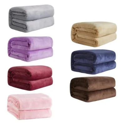 Plain color Super Soft Warm Solid Warm Micro Plush Fleece Blanket (180*230cm & 150*200cm)