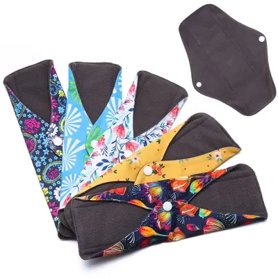 ZBRTDR Health Care Washable Waterproof Maternity Pads Menstrual Cloth Pads Bamboo Charcoal Sanitary Panty Liners