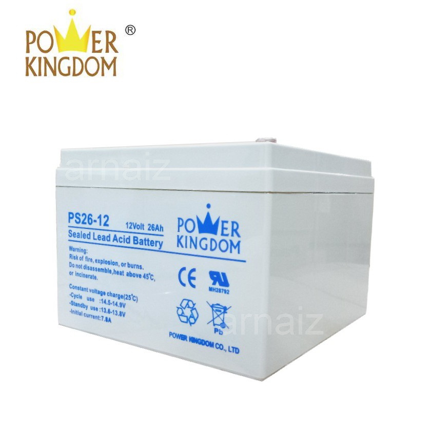 Power Kingdom 12v 26ah Sla Rechargeable Battery Ps26 12 Valve Regulated Sealed Lead Acid Battery 4454