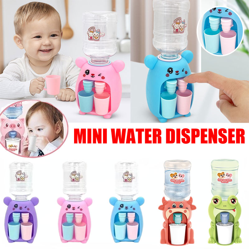 Mini Water Dispenser For Children Gift Cute Cold/warm Water Juice Milk  Drinking Fountain Cartoon Kitchen Toy