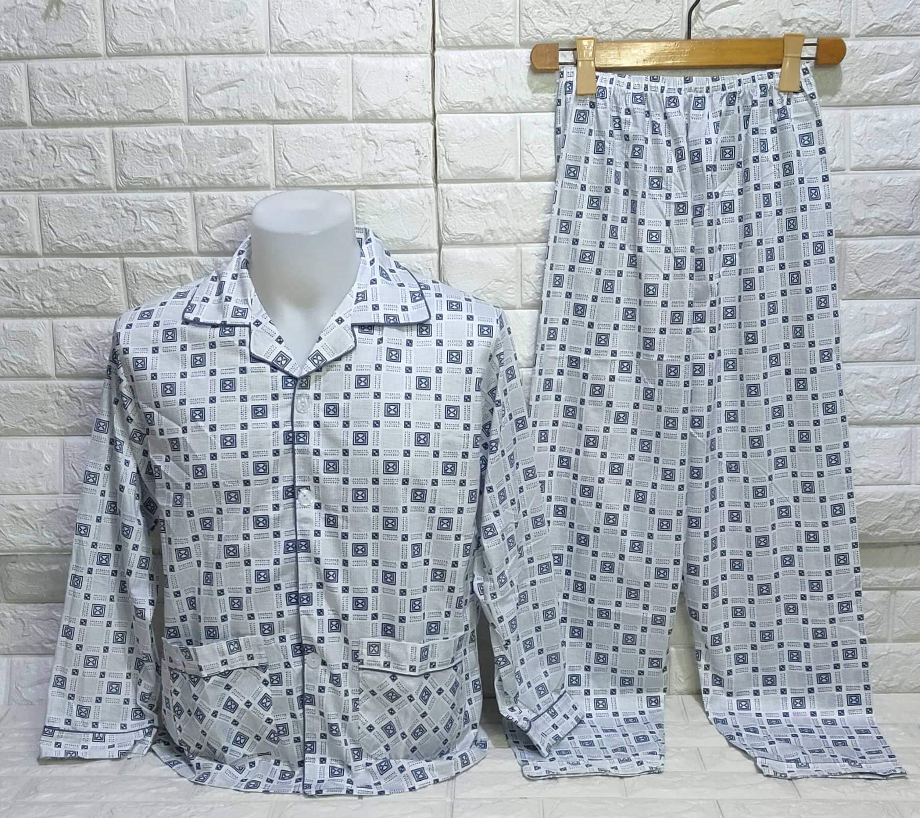 Korean Cotton Sleepwear Pajama Set For Men's Nightwear