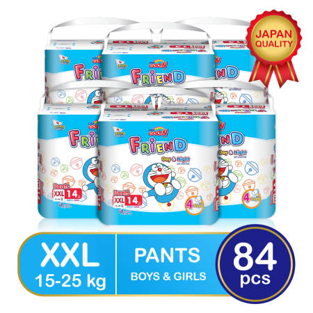 GOO.N Friend Fluffy Soft Xxl - 14pcs x 6 packs - Pants Diaper