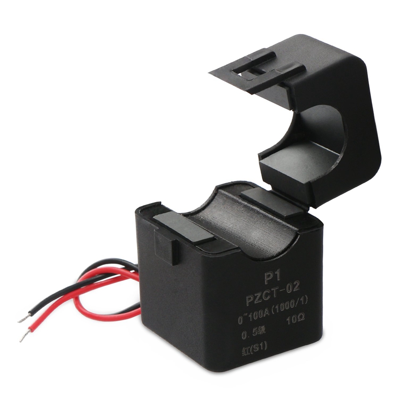 Current Transformer,100A 100MA AC Current Sensor, Split Core Amp Transformer Sensing Relay, Mini Clip-On Easy to Install CT Without Power Off