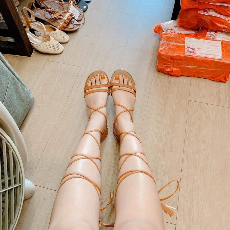 [HCM]Giày Sandal Cột Dây Tua Rua