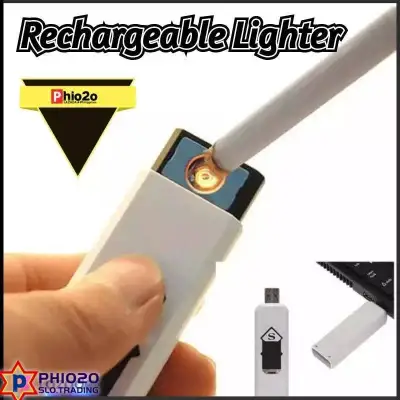 HOT SALE USB rechargeable lighter USB rechargeable lighter Double-sided windproof coil ultra-thin lighter portable intelligent fingerprint sensor ignition tool suitable for smokers suitable for smokers