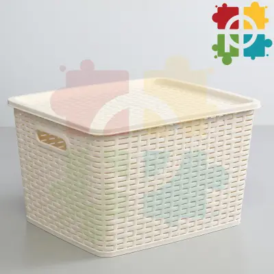Zooey Rattan Eco Tray Basket Large Cream