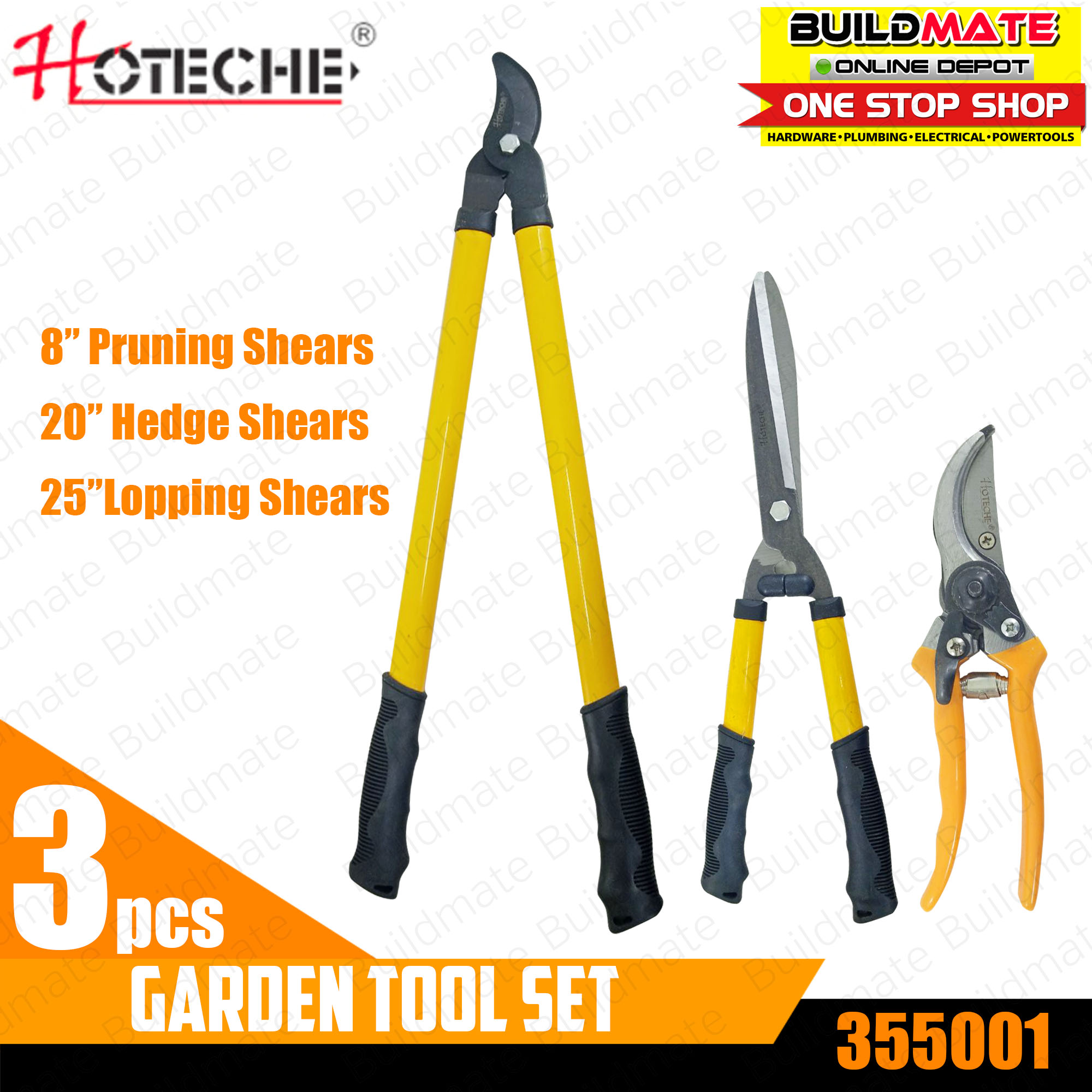 HOTECHE Pruning , Hedge & Lopping Shears Garden Tool 3PCS/SET P355001 ...