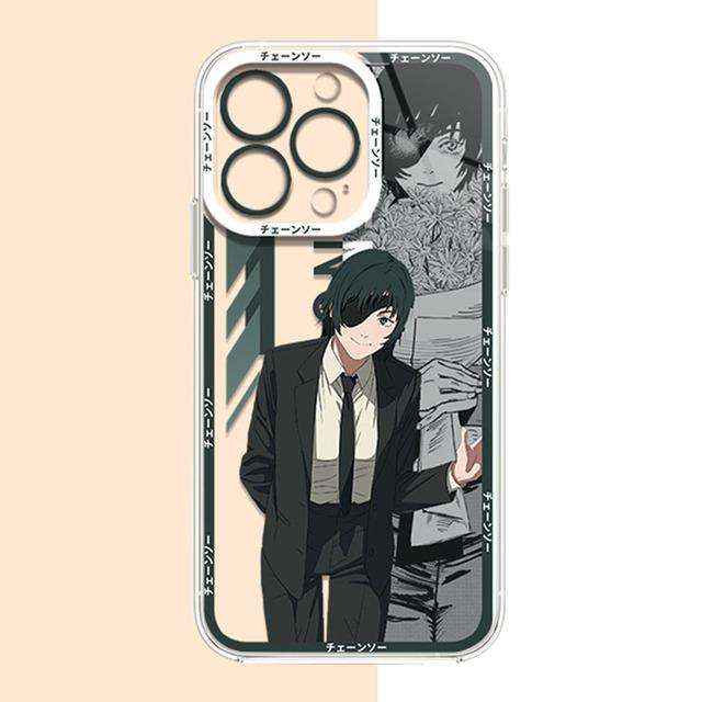 Em promoção! Makima Motosserra Homem Anime Japonês Tpu Macio Vidro Telefone  De Caso Para O Iphone Se 6s 7 8 14 Plus X Xr Xs 11 12 13 14 Mini Pro Max.