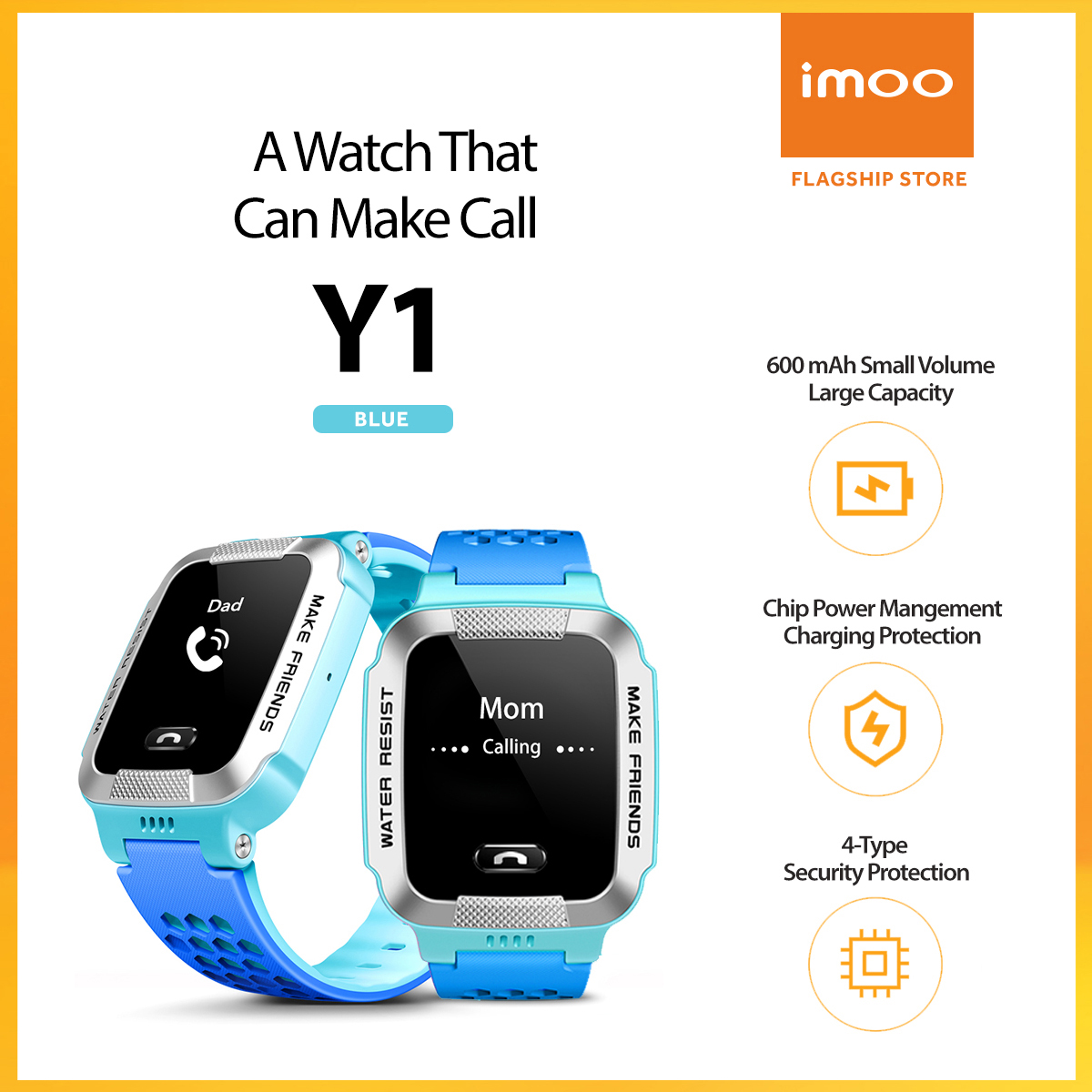 imoo Watch Phone Y1 Blue-Children's 