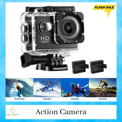 【 2 EXTRA BATTERY 】 Sports Action Camera Waterproof Ultra HD 1080P Action Camera Motorcycle Recorder Bicycle Recorder Mounting and Waterproof Shockproof Case WIFI Remote Control Video Action Camcorder Outdoor Pro Sport Cam for Bike Diving
