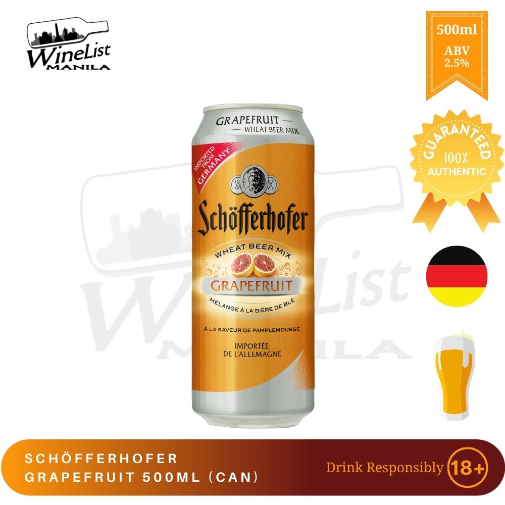Schofferhofer Grapefruit Beer 500ml Can Germany German Flavored