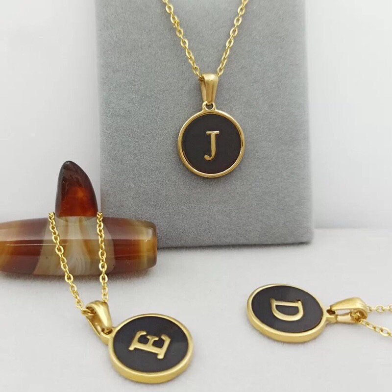 Mother of Pearl Initial Pendant 