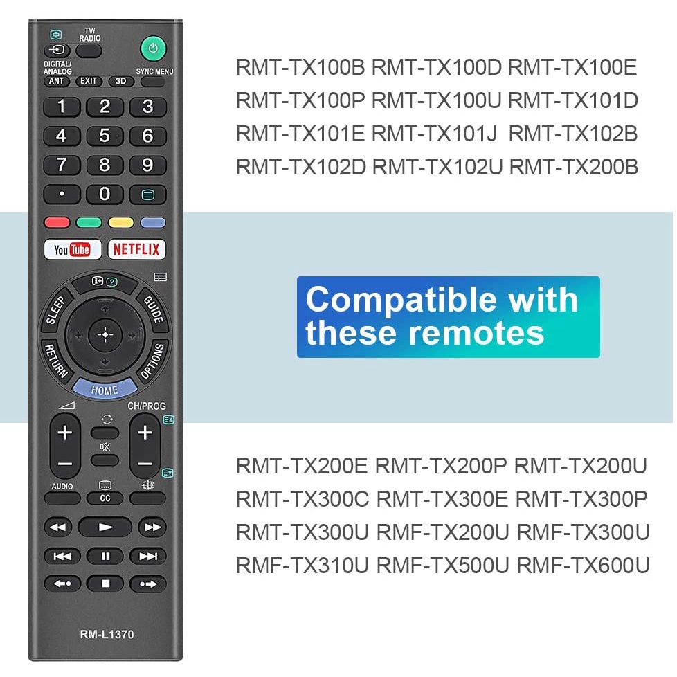 Remote Control RML1370 for SONY TV RMTTX300P RMTTX300B RMTTX300U