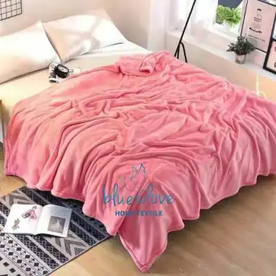 Blue Dove Winter Polyester Machine Washable Soft Warm Solid Coral Fleece Bedspread Cover Sofa Office Flannel Blanket C-3