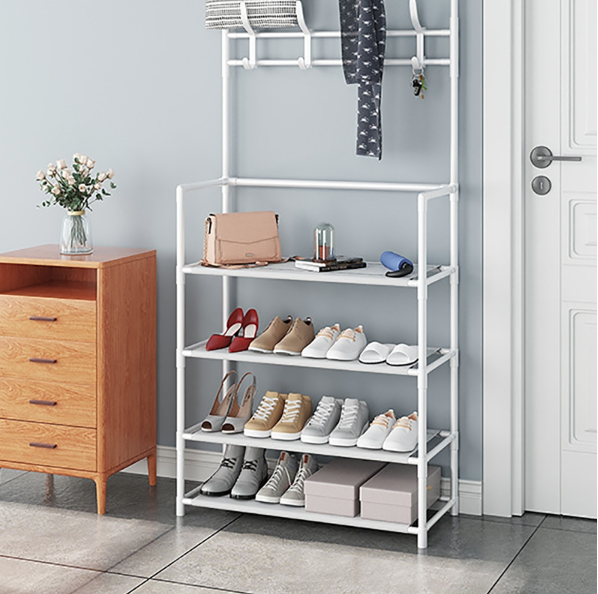 Multilayer Coat Rack Shoe Floor Hanger Clothing Drying Racks