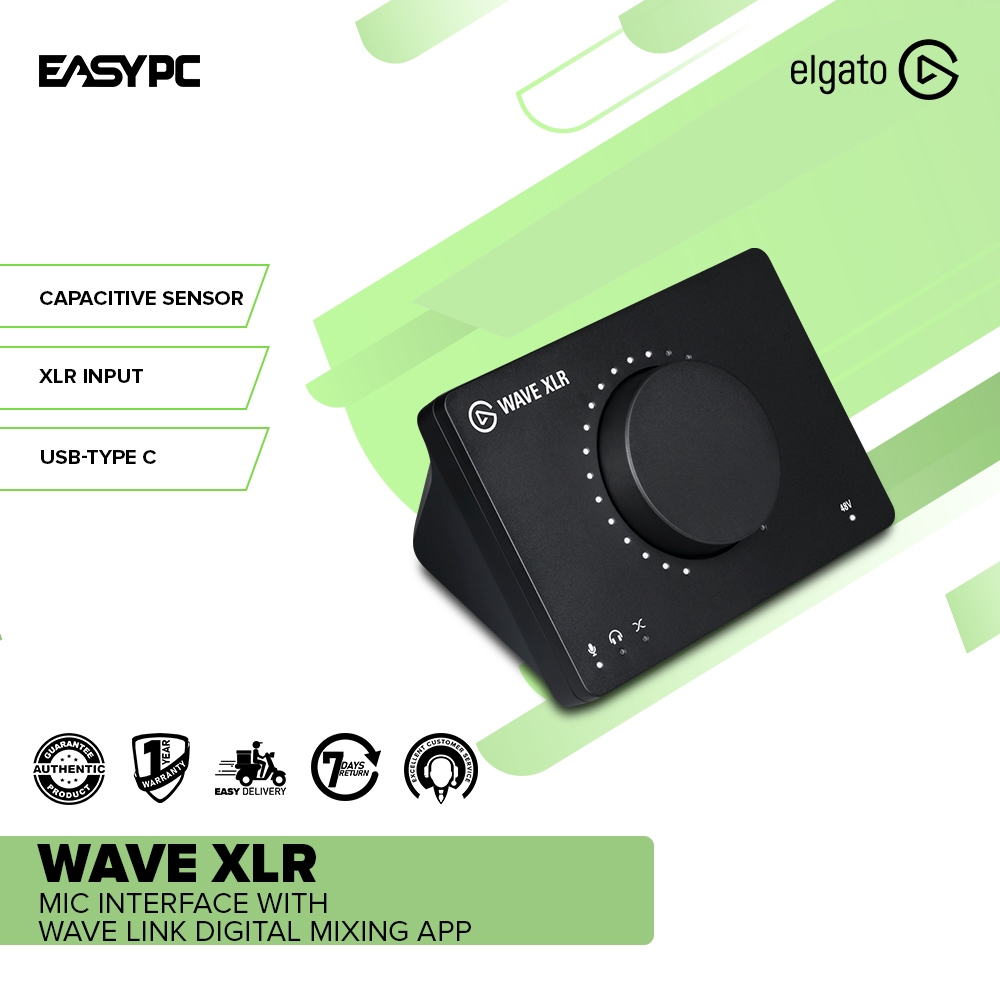Elgato Wave XLR MULTIFUNCTIONAL CONTROL DIAL Microphone XLR INPUT USB  TYPE-C